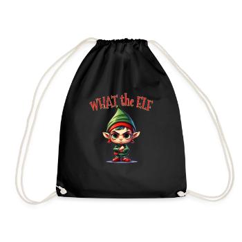 What the Elf - Männer Frauen Lustige Weihnachten Elf - Turnbeutel - Schwarz - Vorne