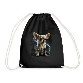 Chihuahua | Electrician Worker Electrical Job Dog - Drawstring Bag - black - Front