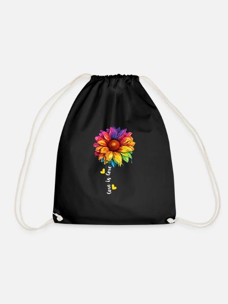 Rainbow Sunflower LGBTQ Communauté transgenre Jeu de mots - Sac de sport léger - noir