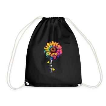 Regenbogen Sonnenblume Liebhaber LGBT Lesbisch Homosexuell Gruppe Wortspiel - Turnbeutel - Schwarz - Vorne