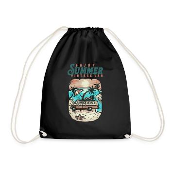 Profitez de la camionnette vintage d’été - Sac de sport léger - noir - Devant