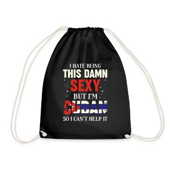 Funny Cubano Heritage Saying - Drawstring Bag - black - Front