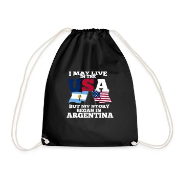 Argentina - Drawstring Bag - black - Front