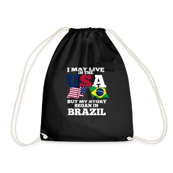 Brazil - Drawstring Bag - black - Front