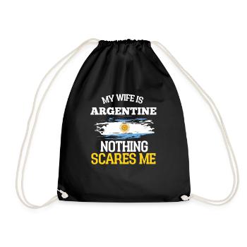 Argentina - Drawstring Bag - black - Front