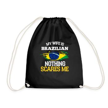 Brazil - Drawstring Bag - black - Front