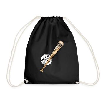 Baseball-Schädel Baseball Skull - Drawstring Bag - black - Front