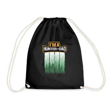 I'm A Hunter And Dad - Drawstring Bag - black - Front