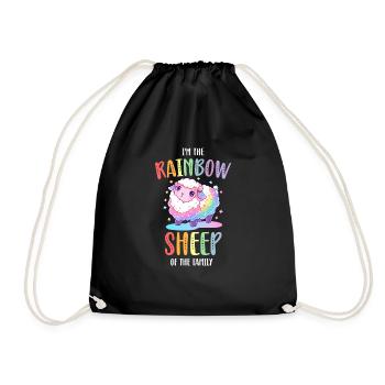 Rainbow Sheep LGBTQ Transgender Pride Community - Drawstring Bag - black - Front