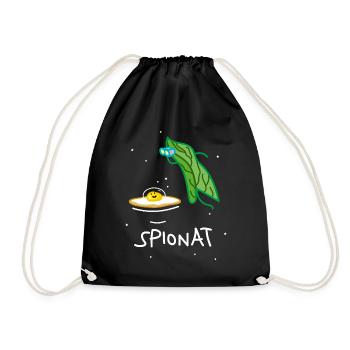 Spinat im Universum - Turnbeutel - Schwarz - Vorne