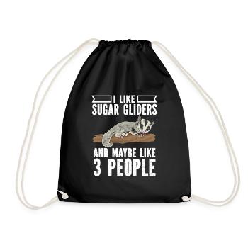 Short-headed glider Sugar Glider - Drawstring Bag - black - Front