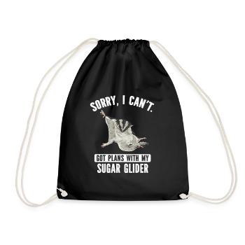 Short-headed glider Sugar Glider - Drawstring Bag - black - Front