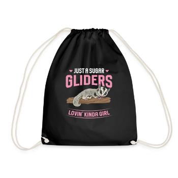 Short-headed glider Sugar Glider - Drawstring Bag - black - Front