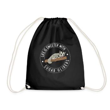 Short-headed glider Sugar Glider - Drawstring Bag - black - Front