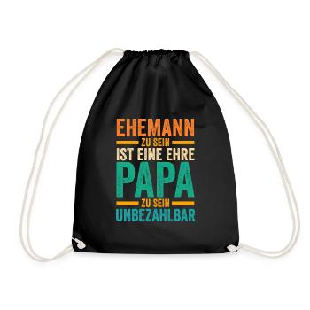 Ehemann Vater Papa - Turnbeutel - Schwarz - Vorne