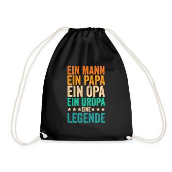 Vater Papa Opa Uropa - Turnbeutel - Schwarz - Vorne