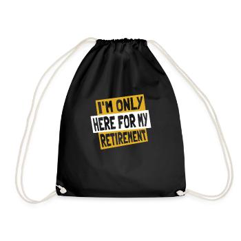 Pensioner pension funny - Drawstring Bag - black - Front