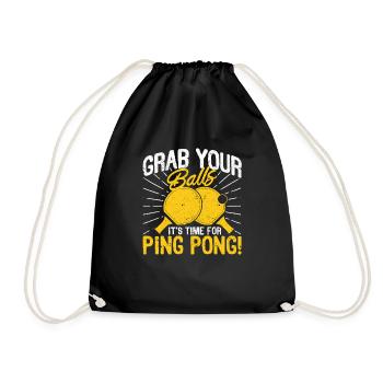 Attrapez vos balles C’est l’heure du ping-pong - Sac de sport léger - noir - Devant