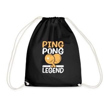 Ping Pong Legend Funny Table Tennis Player Team - Drawstring Bag - black - Front