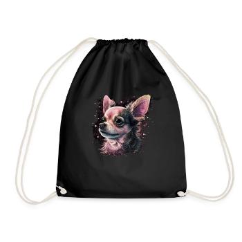 Chihuahua | Pink Jolie Rose Maman Femme ignon - Sac de sport léger - noir - Devant