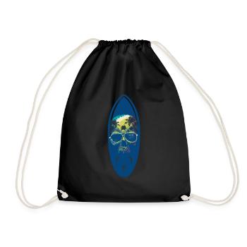 Totenkopf Surfbrett Skull Surfboard - Turnbeutel - Schwarz - Vorne