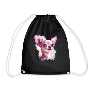 Chihuahua | Pink Jolie Rose Maman Femme ignon - Sac de sport léger - noir - Devant