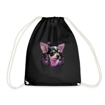 Chihuahua | Pink Jolie Rose Maman Femme ignon - Sac de sport léger - noir - Devant