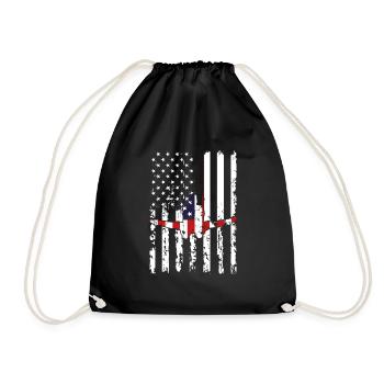Turnen Turntrainer US Flagge Gymnsatik Design Bode - Turnbeutel - Schwarz - Vorne