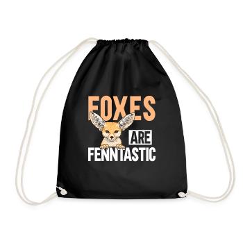 Fennek Fuchs Fennec Fox Wüstenfuchs - Turnbeutel - Schwarz - Vorne