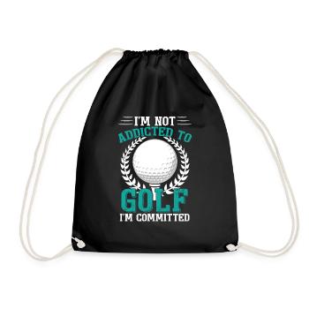 I'm Not Addicted To Golf - Drawstring Bag - black - Front