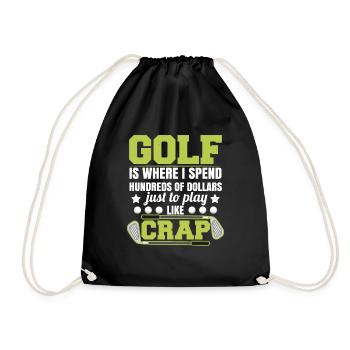 Golf Funny - Drawstring Bag - black - Front