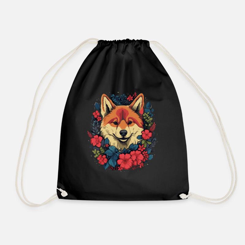 Akita Hund Geschenk - Turnbeutel - Schwarz