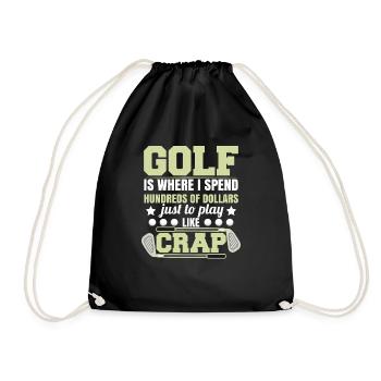 Golf Joke Funny - Drawstring Bag - black - Front