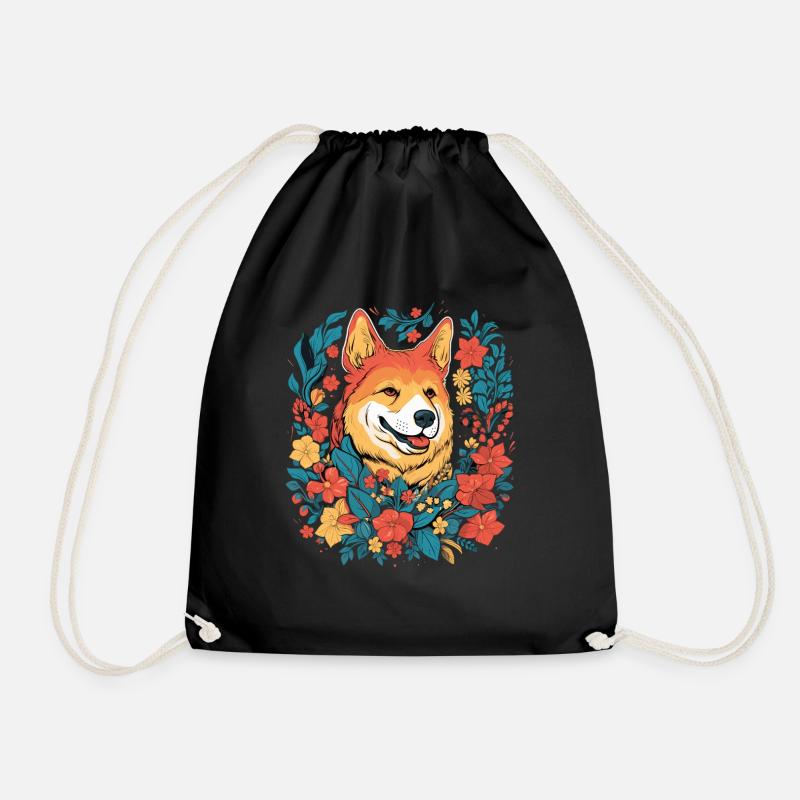 Akita Hund Geschenk - Turnbeutel - Schwarz