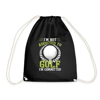 Ich bin nicht süchtig nach Golf, ich bin engagiert - Turnbeutel - Schwarz - Vorne