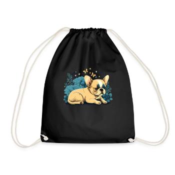 Chihuahua | Schlaf Nacht Pyjama Sonntag Niedlich - Turnbeutel - Schwarz - Vorne