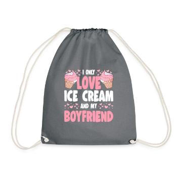 I Only Love Ice Cream And My Boyfriend Gelato Ice - Turnbeutel - Grau - Vorne