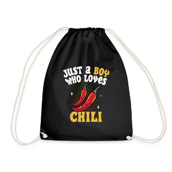 Men Just A Boy Who Loves Chili Red Pepper Hot - Drawstring Bag - black - Front