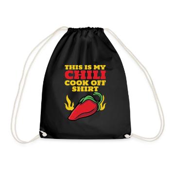 Fiery Spicy Food Red Pepper Cool This Is My Chili - Drawstring Bag - black - Front