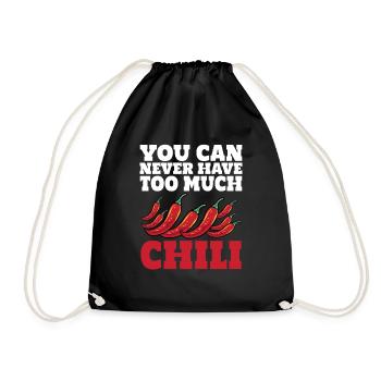 Hot Spicy Pepper Funny You Can Never Have Too Much - Drawstring Bag - black - Front