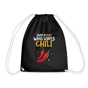 Red Pepper Hot Spicy Food Men Just A Boy Who Loves - Drawstring Bag - black - Front