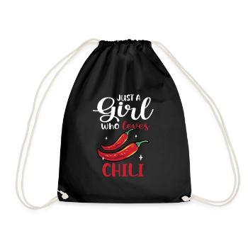 Hot Spicy Food Red Pepper Women Just A Girl Who Lo - Turnbeutel - Schwarz - Vorne