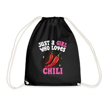 Women Just A Girl Who Loves Chili Hot Spicy Food R - Drawstring Bag - black - Front