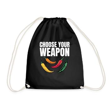 Chili Pepper Lover Hot Spicy Funny Choose Your Wea - Turnbeutel - Schwarz - Vorne