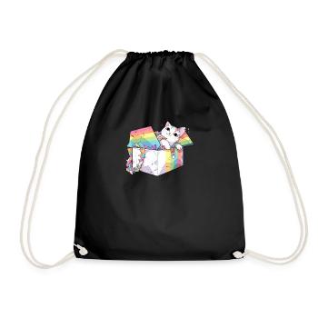 Chat arc-en-ciel amoureux Mignon Kitty Animal Communauté LGBT - Sac de sport léger - noir - Devant