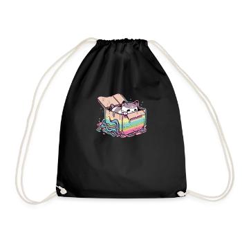 Regenbogen LGBT Katze Haustier Liebhaber Cool Lesbisch Gay Pride - Turnbeutel - Schwarz - Vorne