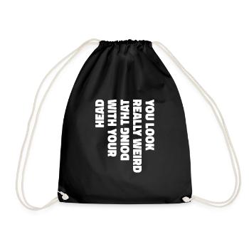 Black Humor Funny - Drawstring Bag - black - Front