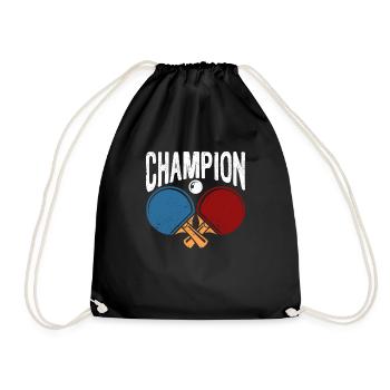 Champion Ping Pong Paddle Balls Funny Table Tennis - Drawstring Bag - black - Front
