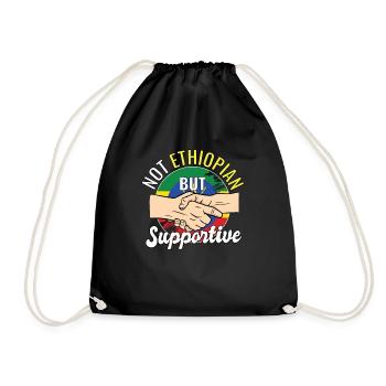 Pas éthiopien mais voyageur de soutien - Sac de sport léger - noir - Devant