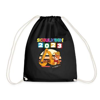 Schulkind 2023 Einschulung 2023 Schulanfang - Turnbeutel - Schwarz - Vorne